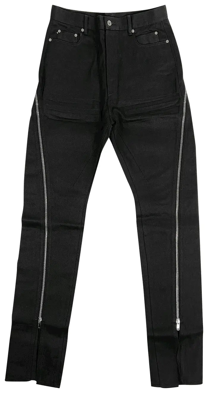 RICK OWENS BOLAN BANANA HIGH WAIST SLIM TROUSERS 'BLACK'