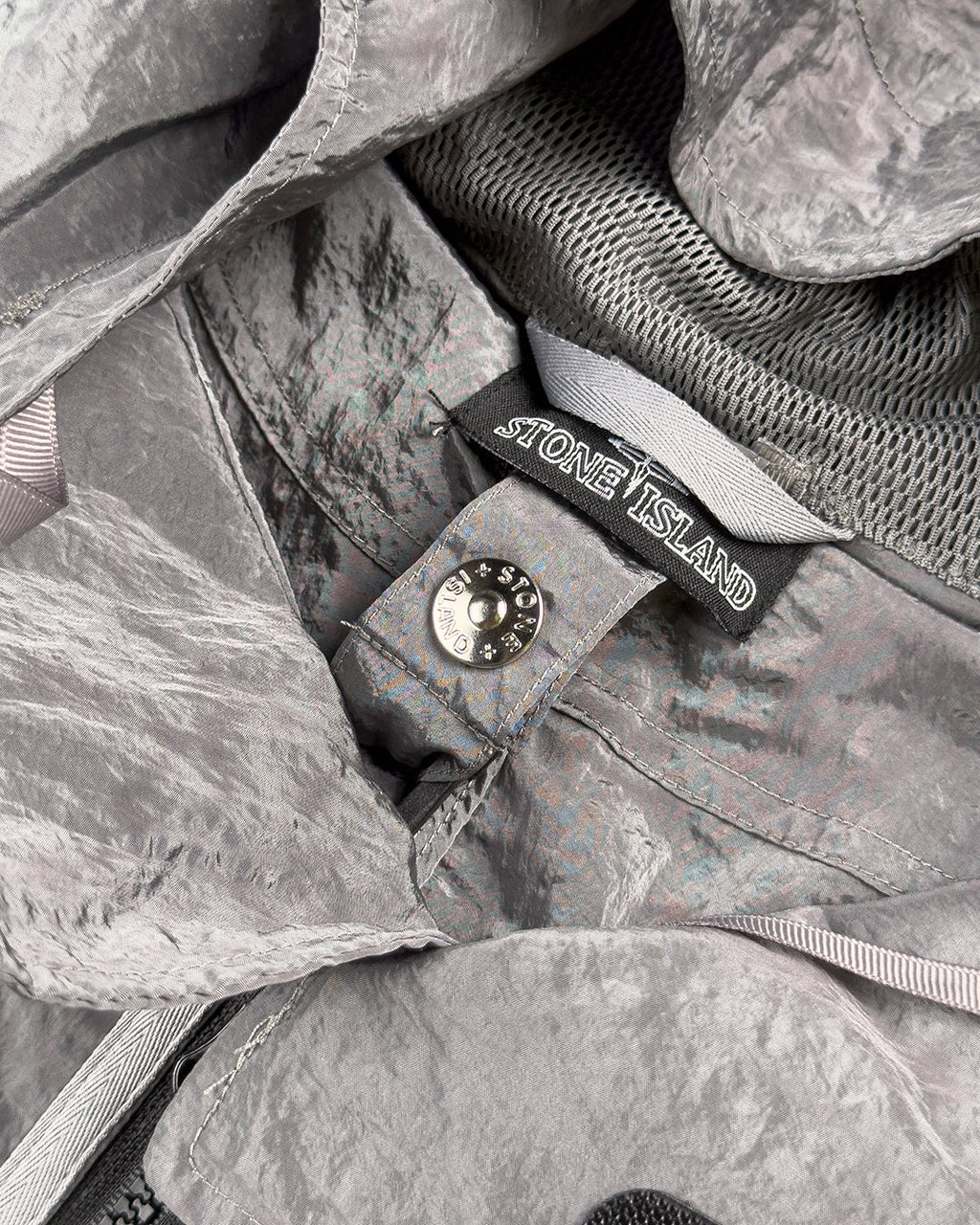 STONE ISLAND SHORT PARKA NYLON METAL WAFFLE PRINT GREY