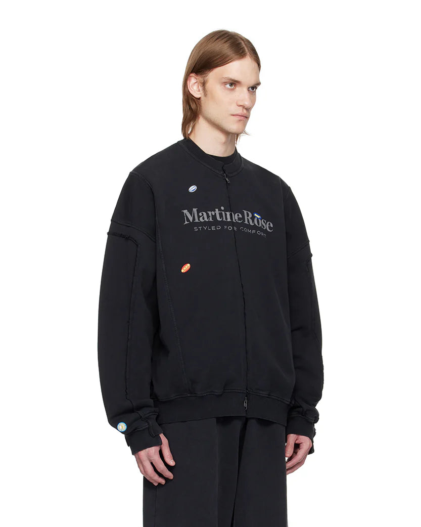 MARTINE ROSE ZIP UP TRACK JACKET BLACK