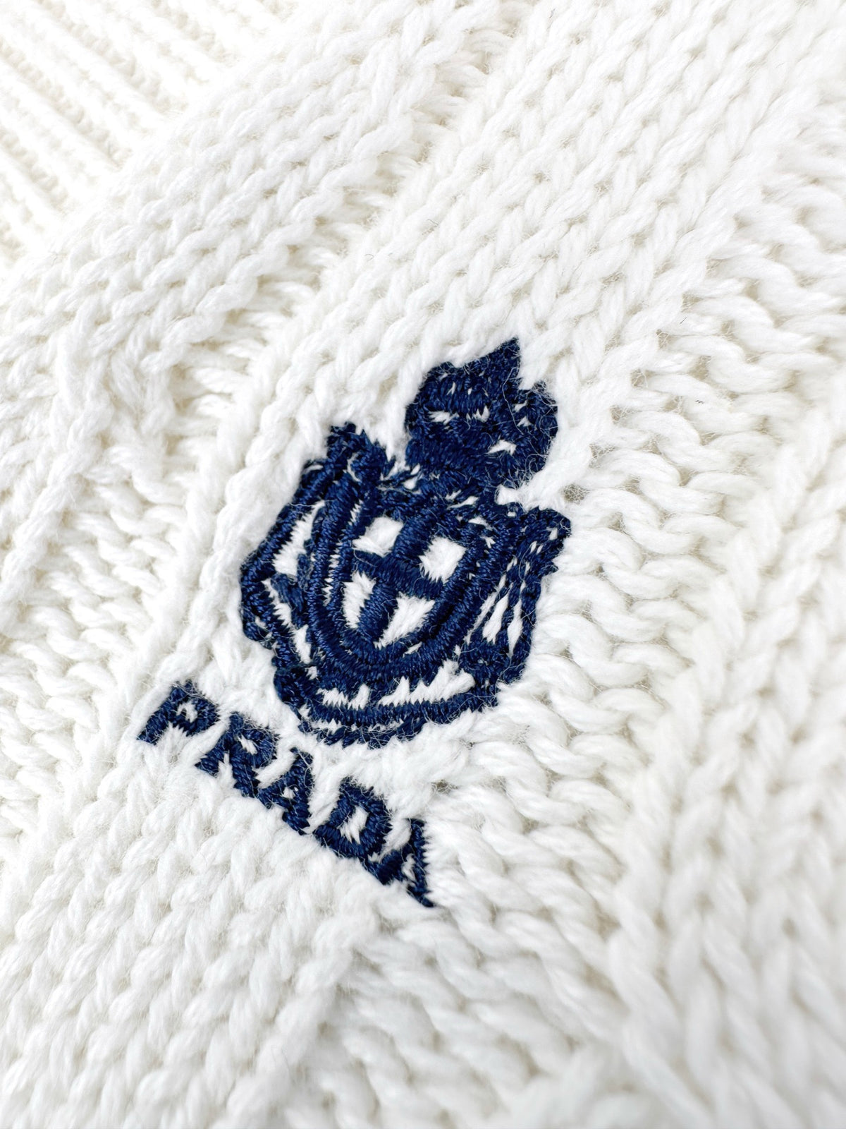 PRADA CABLE-KNIT COTTON CARDIGAN