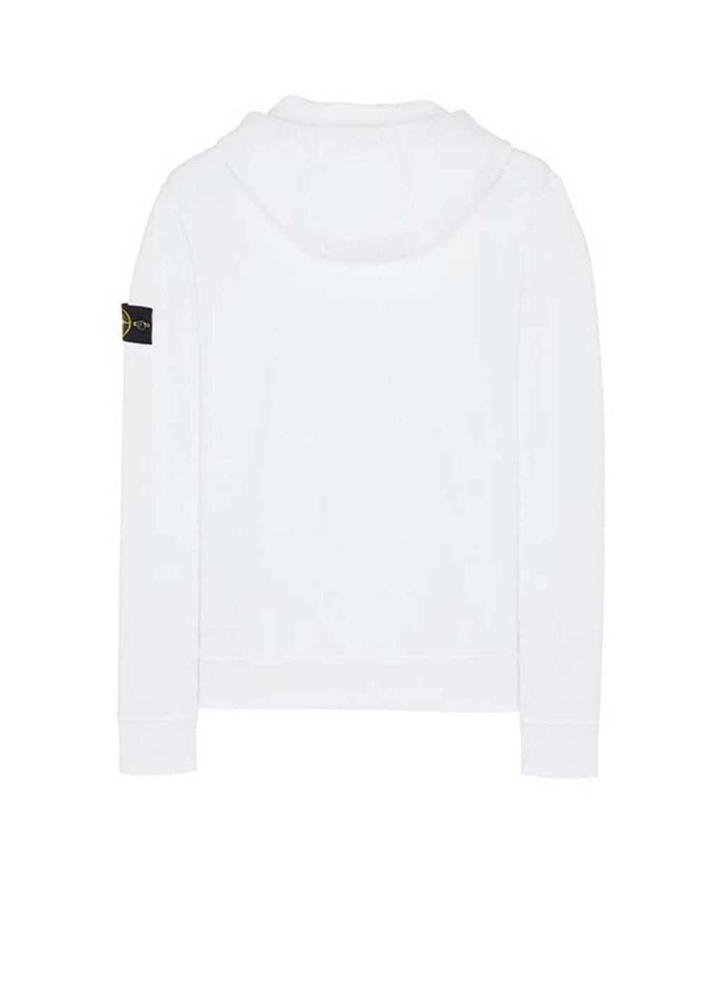 STONE ISLAND ZIP-UP HOODIE IN WHITE