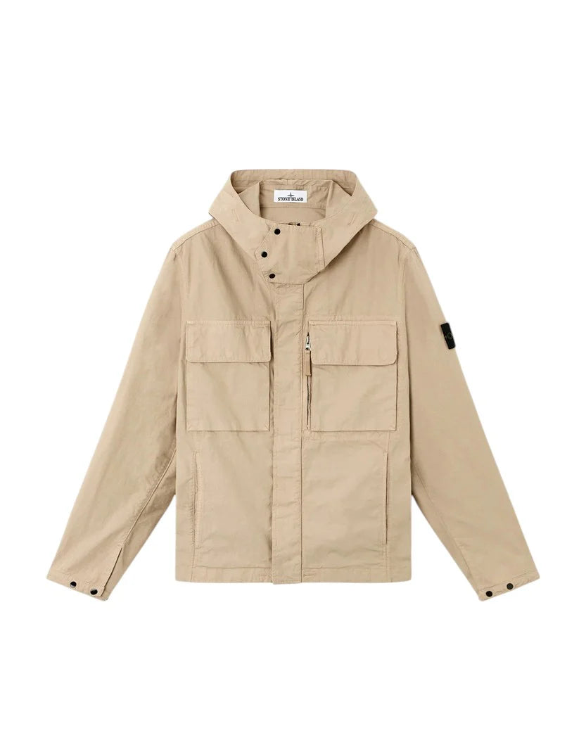 STONE ISLAND CANVAS WEAVE COTTON JACKET DESERT