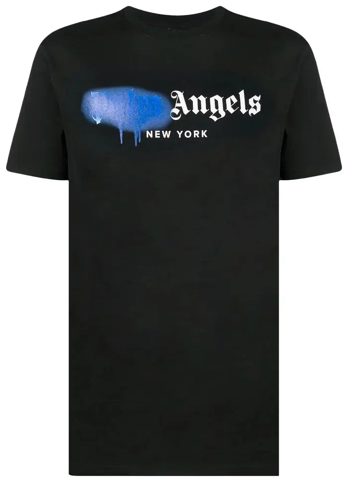 PALM ANGELS NEW YORK SPRAYED-LOGO T-SHIRT 'BLACK'
