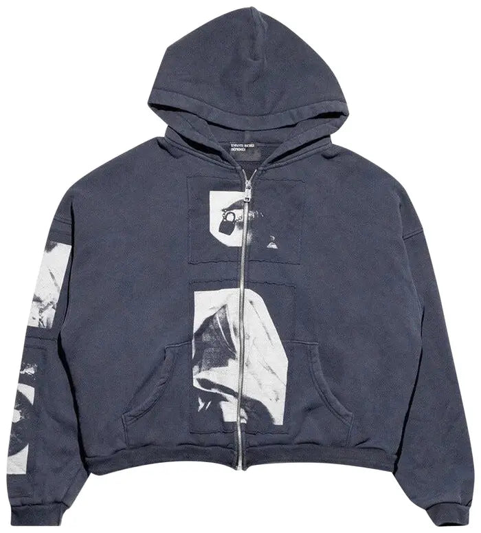 ENFANTS RICHES DÉPRIMÉS MADONNE ASSEMBLAGE ZIP UP HOODIE 'FADED BLACK'