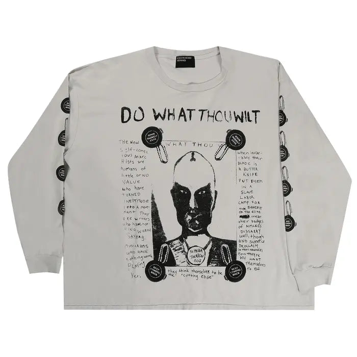 ENFANTS RICHES DÉPRIMÉS DO WHAT THOU WILT LONG-SLEEVE T-SHIRT 'FADED WHITE'
