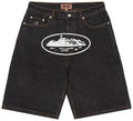 CORTEIZ ALCATRAZ BAGGY JEAN SHORTS “WASHED BLACK”