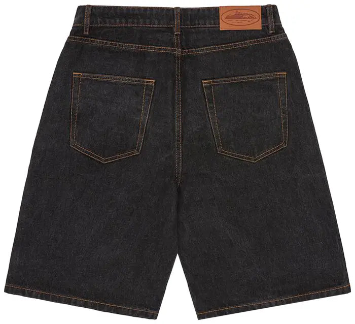 CORTEIZ ALCATRAZ BAGGY JEAN SHORTS “WASHED BLACK”