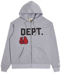 GALLERY DEPT. BOXING MERCH ZIP HOODIE 'HEATHER GREY'