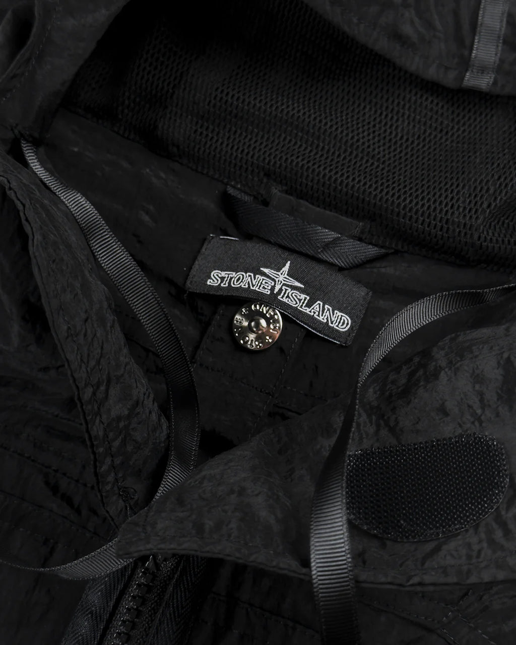 STONE ISLAND SHORT PARKA NYLON METAL WAFFLE PRINT BLACK