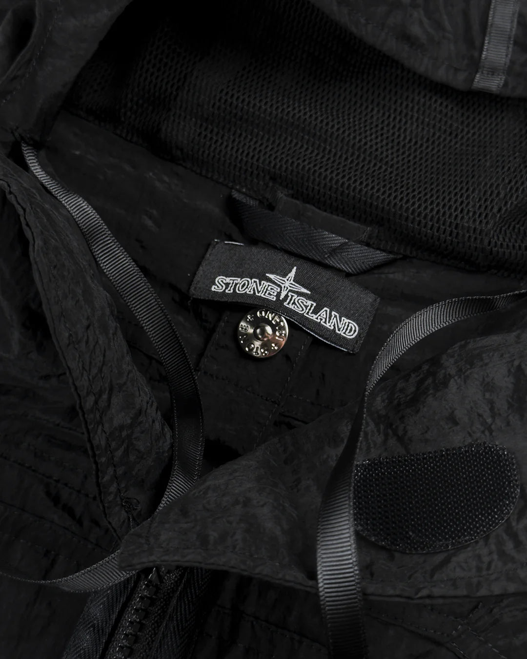 STONE ISLAND SHORT PARKA NYLON METAL WAFFLE PRINT BLACK