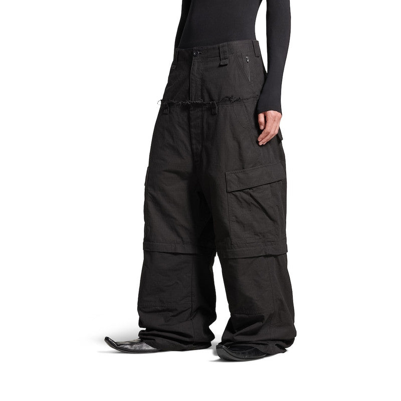 BALENCIAGA CUT-UP CARGO PANTS IN BLACK