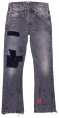 ENFANTS RICHES DÉPRIMÉS PATCHWORK FLARE JEANS 'BLACK'