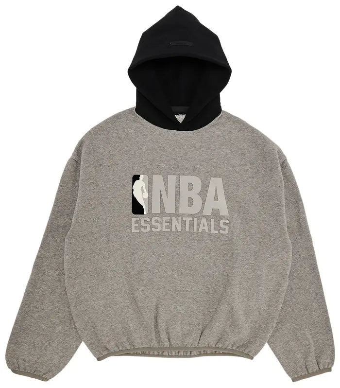 FEAR OF GOD ESSENTIALS X NBA HOODIE “WARM HEATHER/BLACK”