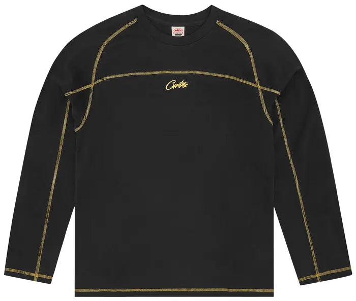 CORTEIZ HMP PANEL HEAVYWEIGHT LONG-SLEEVE TEE “BLACK / YELLOW”