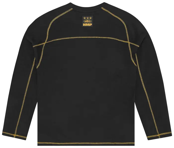 CORTEIZ HMP PANEL HEAVYWEIGHT LONG-SLEEVE TEE “BLACK / YELLOW”