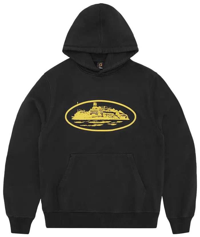 CORTEIZ ALCATRAZ HOODIE V2 “BLACK / YELLOW”