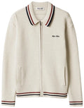 MIU MIU KNIT ZIPPER CARDIGAN “NATURAL”