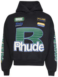 RHUDE ROADWAY RACING HOODIE VINTAGE BLACK