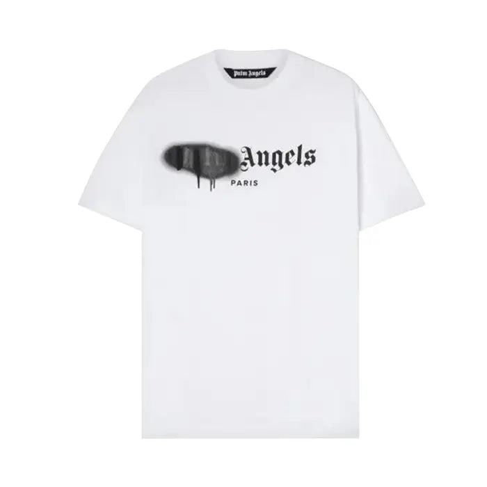 PALM ANGELS PARIS SPRAYED LOGO T-SHIRT 'WHITE'