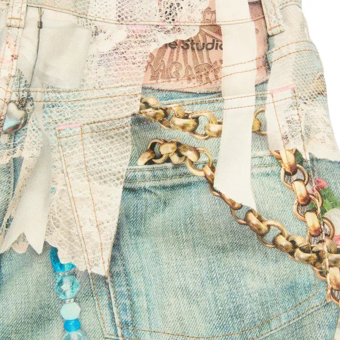 ACNE STUDIOS 2006 RELAXED FIT JEANS “WHITE/GREEN”