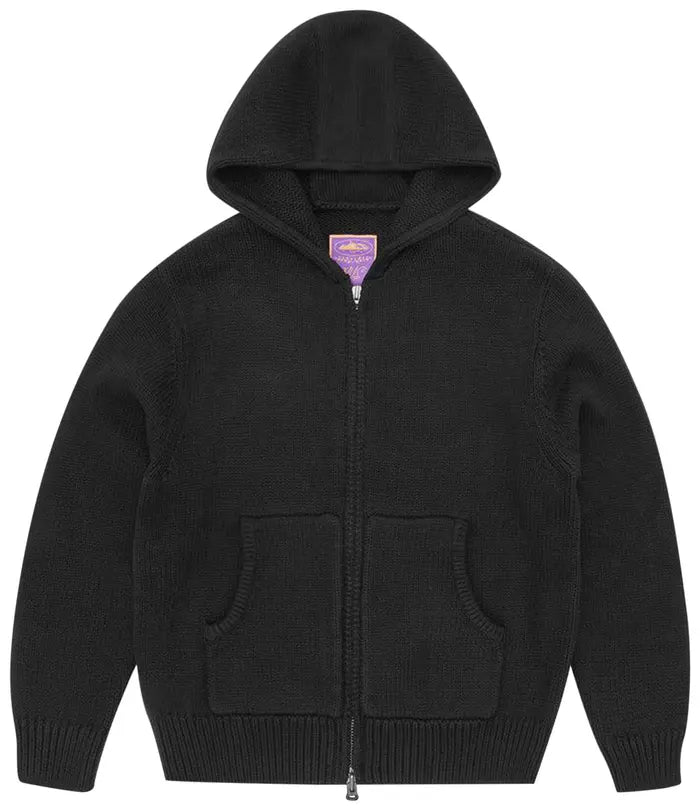 CORTEIZ ALCATRAZ HEAVY KNIT ZIP HOODIE “BLACK”