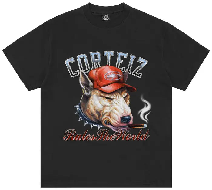 CORTEIZ DOG POUND TEE IN BLACK