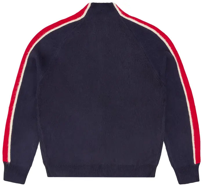 CORTEIZ MULTI STRIPE KNIT ZIP UP “NAVY”