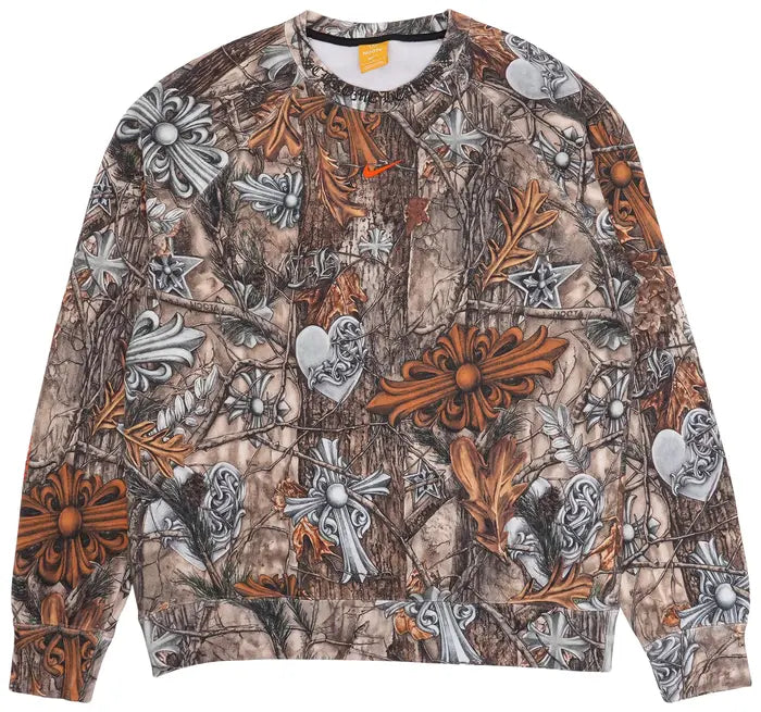 CHROME HEARTS x NOCTA x NIKE CARDINAL STOCK FLEECE CREWNECK “MULTI-COLOR / SAFETY ORANGE”