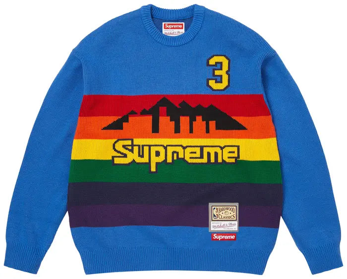 SUPREME X MITCHELL & NESS TEAMS SWEATER 'ROYAL'