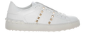 VALENTINO GARAVANI ROCKSTUD UNTITLED SNEAKER IN WHITE/GOLD
