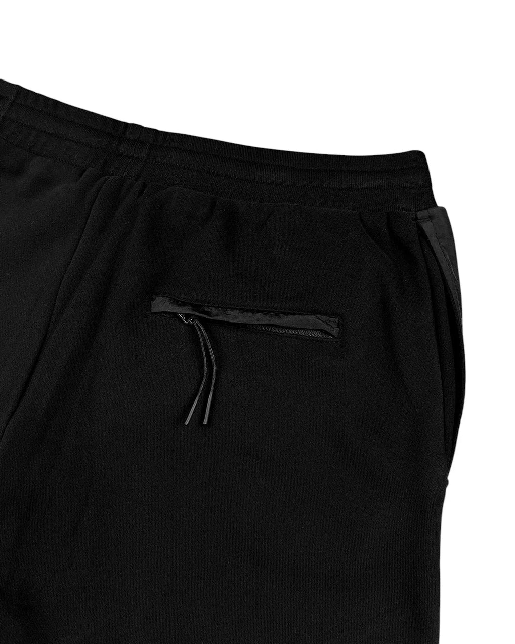 C.P. COMPANY DIAGONAL FLEECE MIXED UTILITY PANTS BLACK