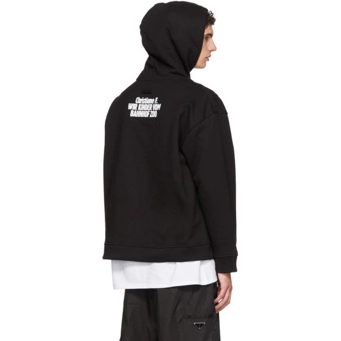 RAF SIMONS Christiane F. ジップパーカー RAF SIMONS BLACK CHRISTIANE F. WET HAIR ZIP HOODIE – luvsosastore