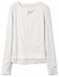 NO/FAITH STUDIOS DOUBLE-LAYERED BUTTON ORGANIC COTTON SHIRT WHITE