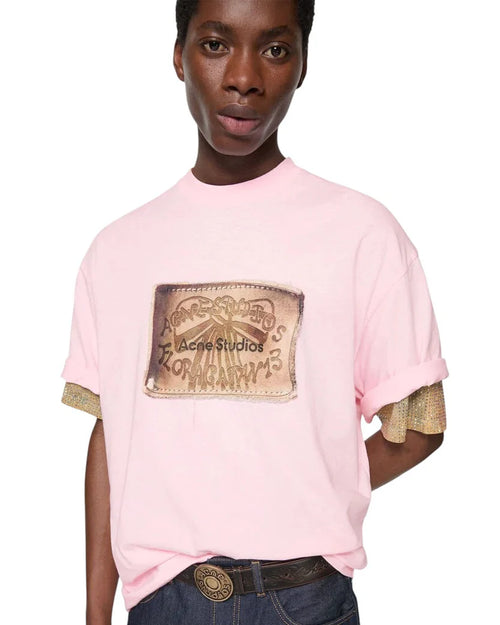 ACNE STUDIOS FLORAGATAN 13 LOGO T-SHIRT BABY PINK