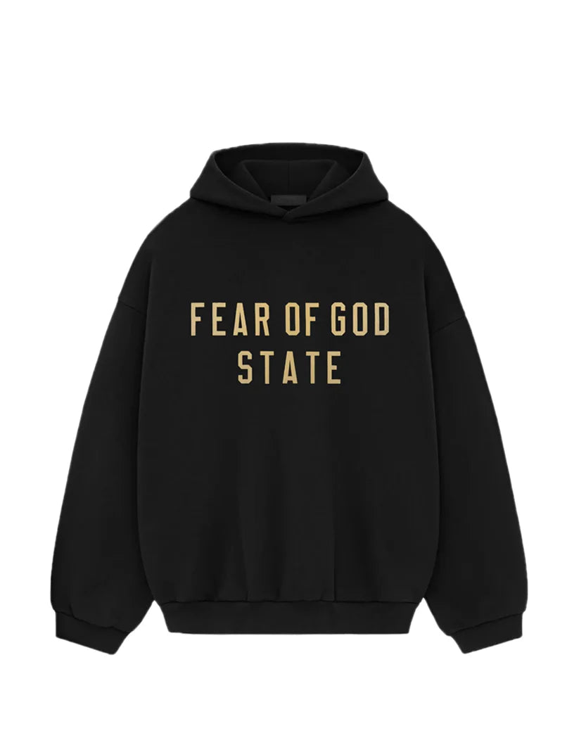 FEAR OF GOD ESSENTIALS STATE FLEECE HOODIE BLACK