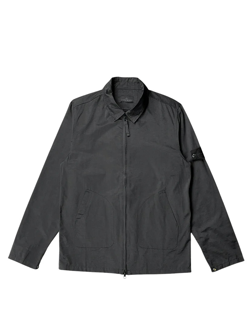 STONE ISLAND LYOCELL SATIN GHOST PIECE JACKET BLACK