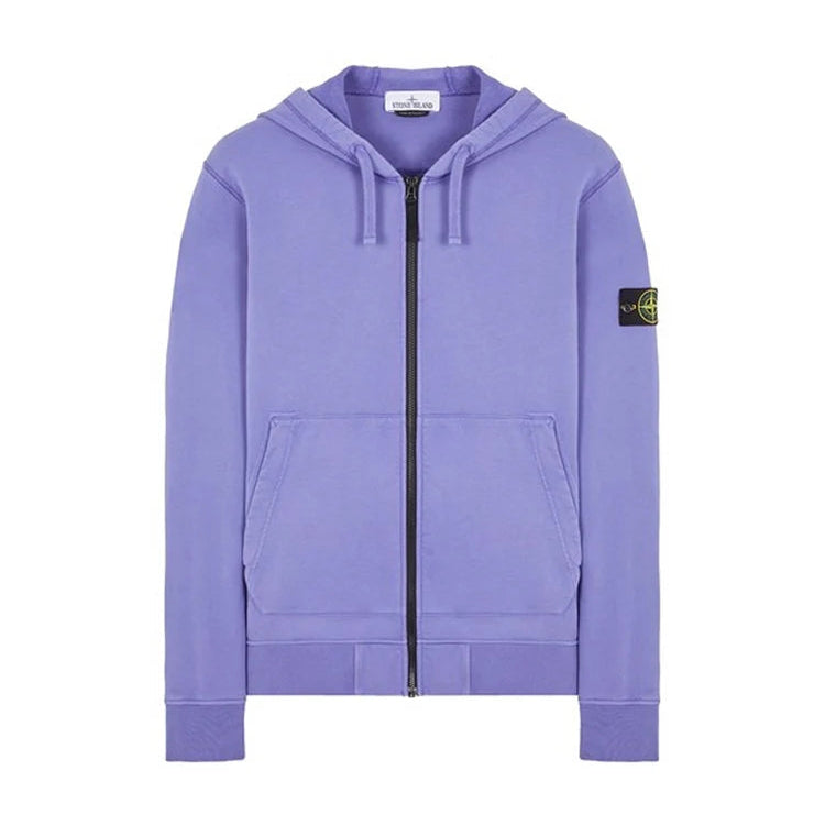 STONE ISLAND ZIP-UP HOODIE IN LAVENDER