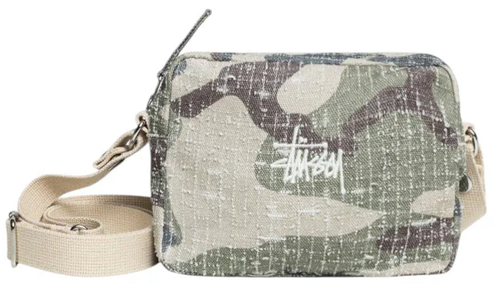 STUSSY NEEDLE PUNCH SIDE POUCH CAMO