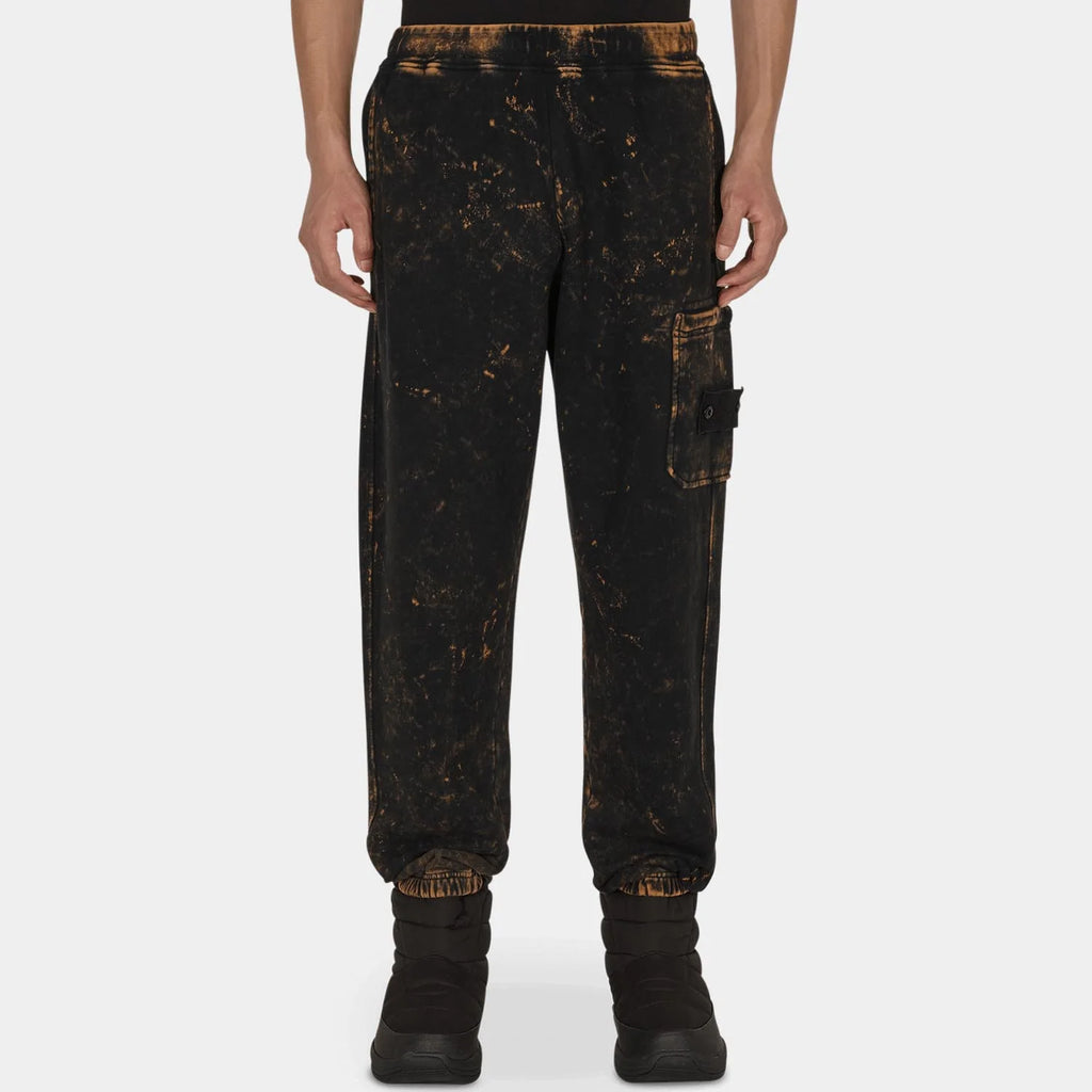 STONE ISLAND OFF-DYE OVD SWEATPANTS IN BLACK