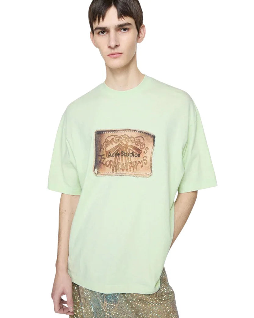 ACNE STUDIOS FLORAGATAN 13 LOGO T-SHIRT PISTACHIO GREEN