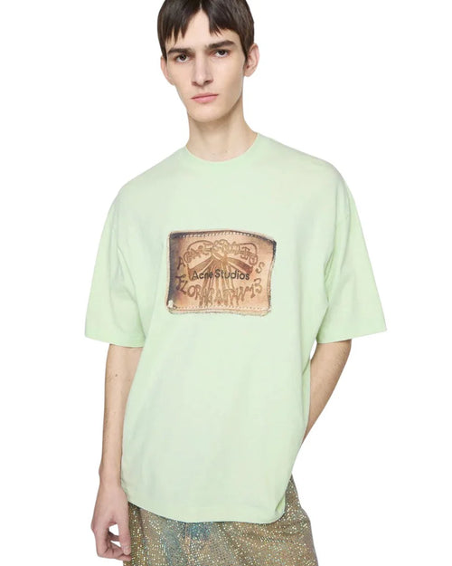 ACNE STUDIOS FLORAGATAN 13 LOGO T-SHIRT PISTACHIO GREEN
