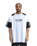 MARTINE ROSE OVERSIZED PANELLED T-SHIRT BLUE