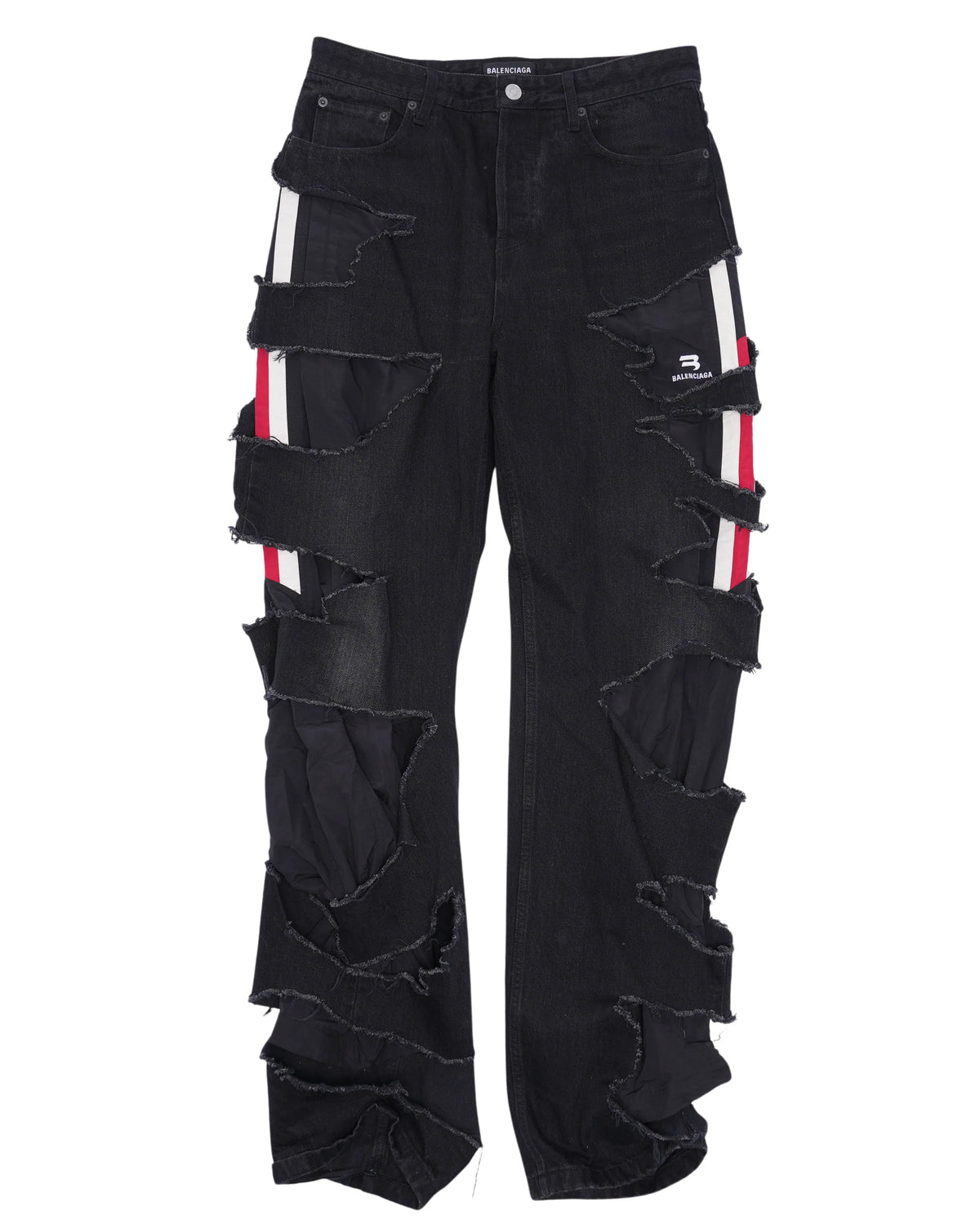 BALENCIAGA SLASHED LOOSE FIT PANT IN BLACK