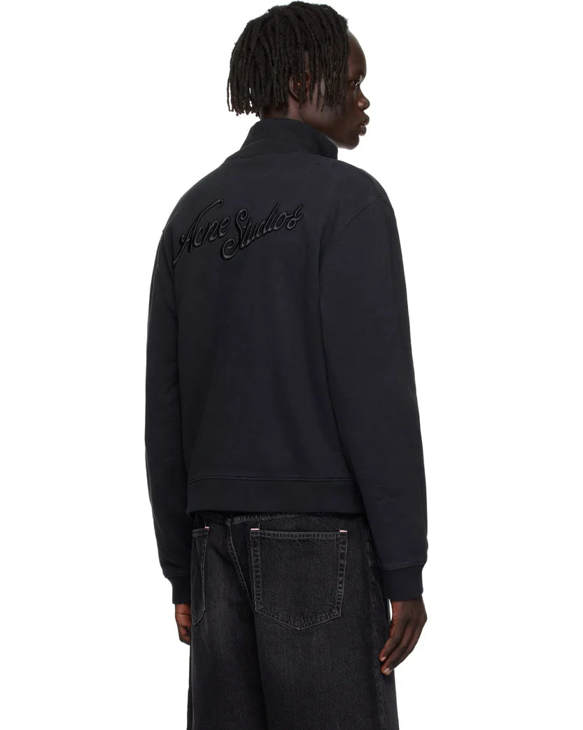 ACNE STUDIOS ZIP-UP SWEATSHIRT BLACK