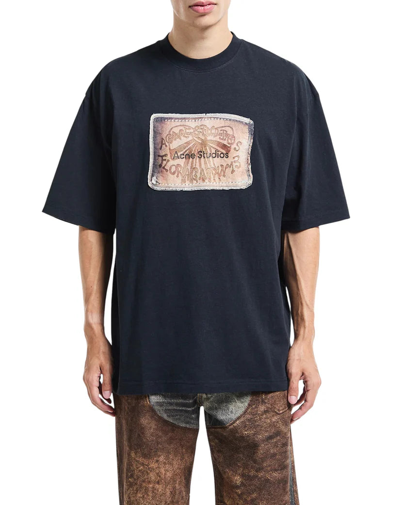 ACNE STUDIOS FLORAGATAN 13 LOGO T-SHIRT FADED BLACK