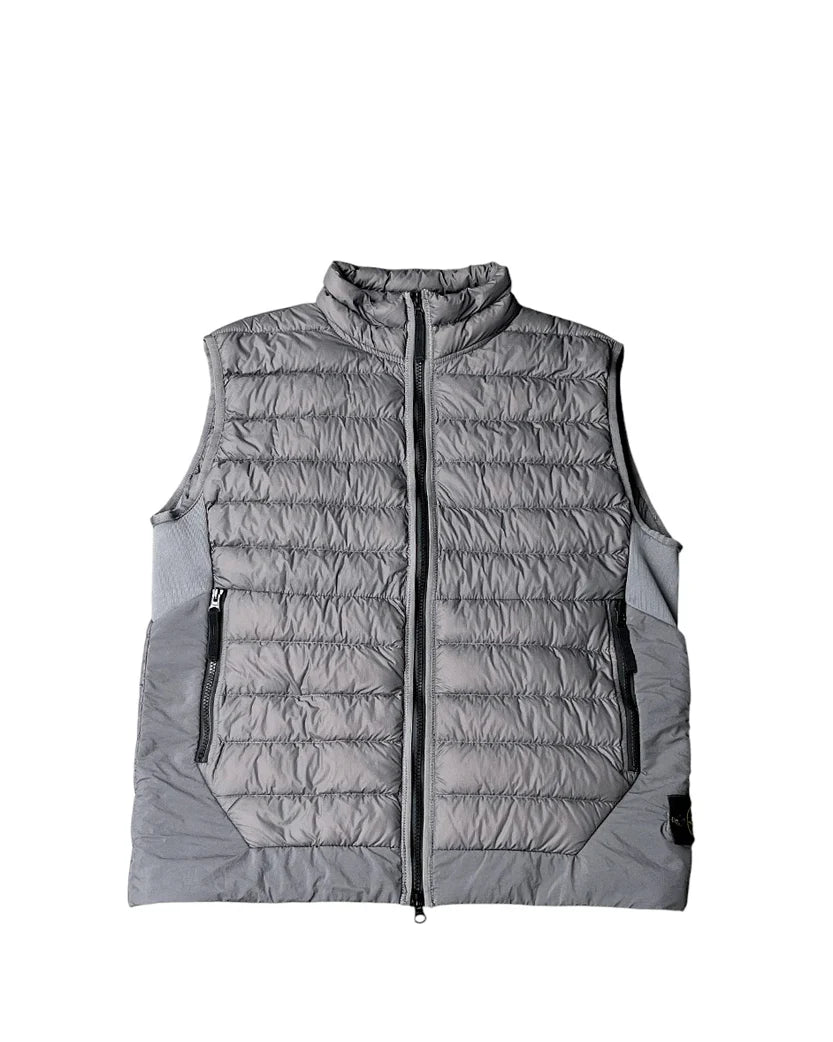 STONE ISLAND GARMENT DYED MICRO YARN DOWN GILET STEEL GREY