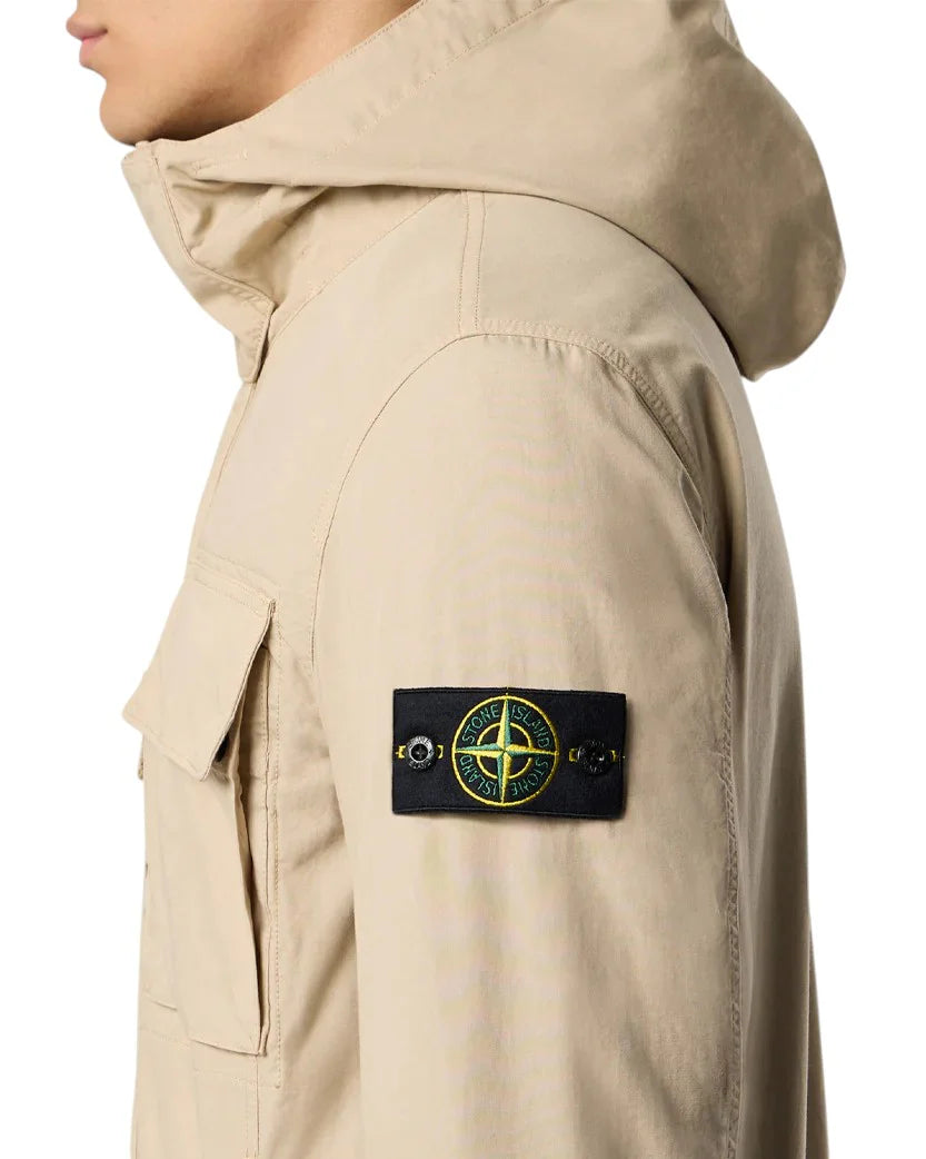 STONE ISLAND CANVAS WEAVE COTTON JACKET DESERT