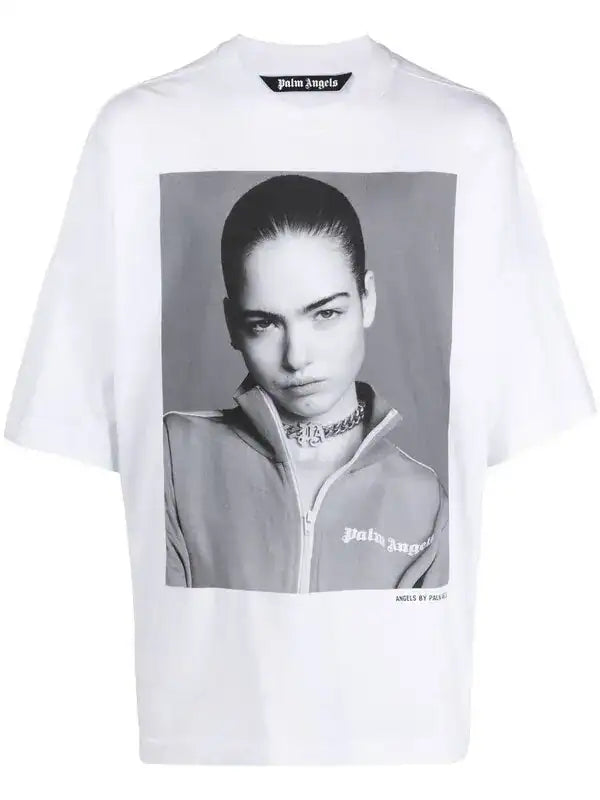 PALM ANGELS X SIMS PHOTOGRAPH-PRINT T-SHIRT IN WHITE