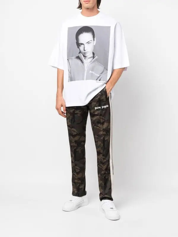 PALM ANGELS X SIMS PHOTOGRAPH-PRINT T-SHIRT IN WHITE