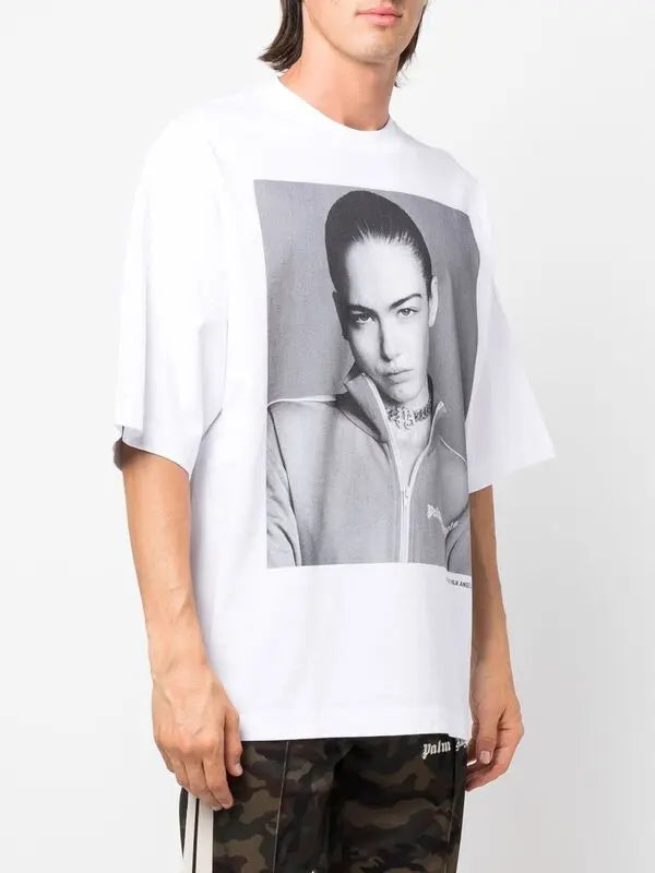 PALM ANGELS X SIMS PHOTOGRAPH-PRINT T-SHIRT IN WHITE